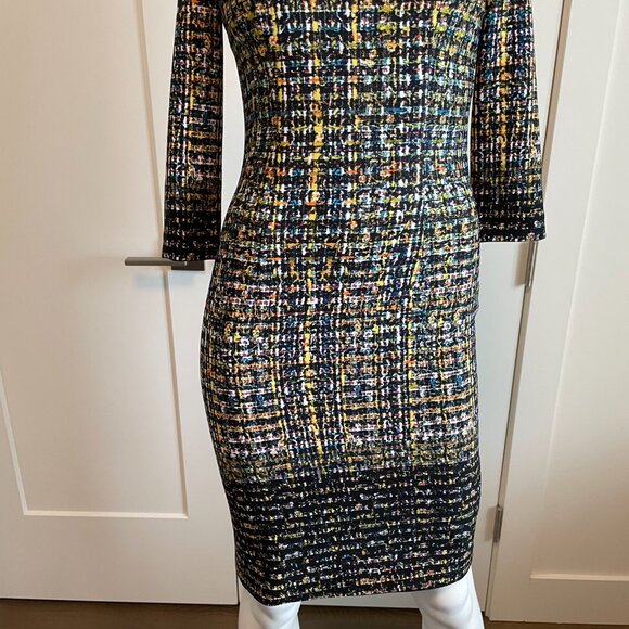 Joseph Ribkoff Modelo 164708X Scoop Nk 3/4 Slv Side Zip Abstract Print Dress 2 - Picture 4 of 15